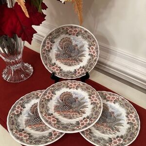 Queen’s Myott Factory Thanksgiving Salad Plates RARE!